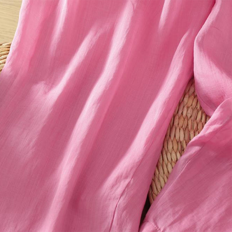 Buddha Stones Commute Pure Color Simple Design Women's Ankle-Length Harem Pants With Pockets - image 18