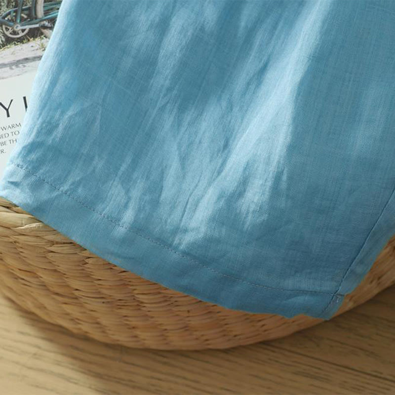 Buddha Stones Commute Pure Color Simple Design Women's Ankle-Length Harem Pants With Pockets - image 24