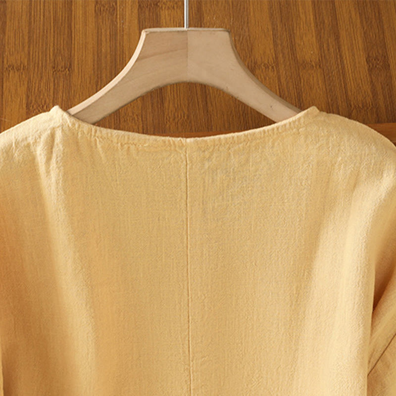 Buddha Stones Casual Summer Plain Crew Neck Women's  Cotton Short Sleeve T-Shirt - image 11