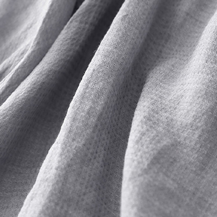 Buddha Stones Lace-up Buttons Design Women's Cotton Linen Three Quarter Sleeve Shirt - image 5