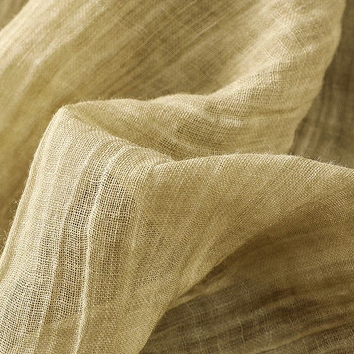 Buddha Stones Casual Summer Plain Crew Neck Women's  Cotton Linen Three Quarter Sleeve T-Shirt - image 6