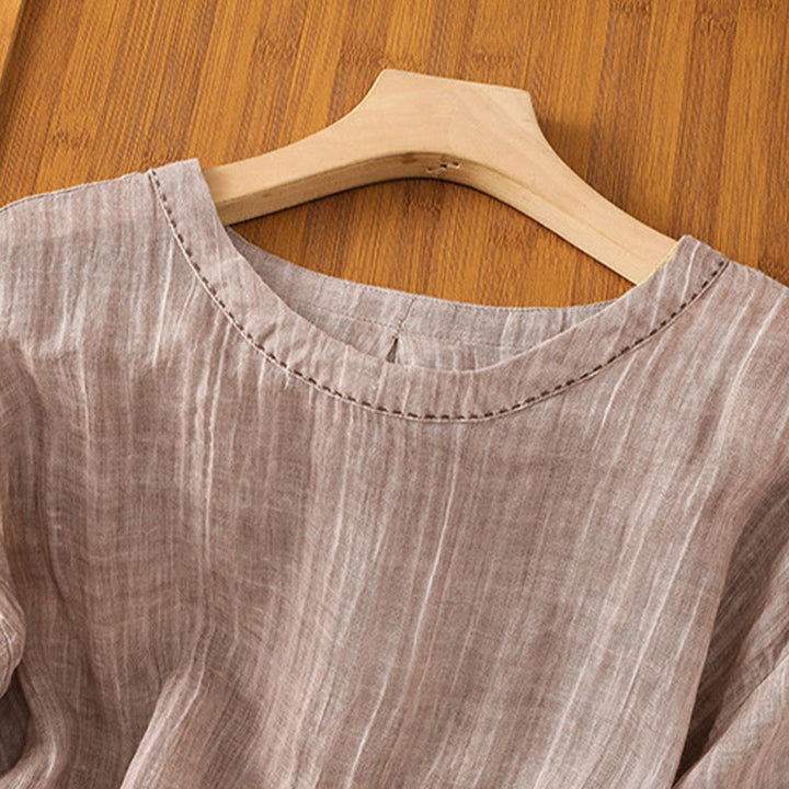 Buddha Stones Casual Summer Plain Crew Neck Women's Three Quarter Sleeve T-Shirt - image 28