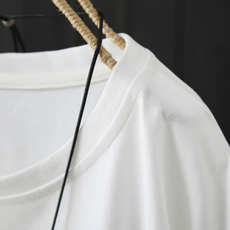 Buddha Stones Casual Loose Summer Plain Crew Neck Women's  Cotton Short Sleeve T-shirt - image 9