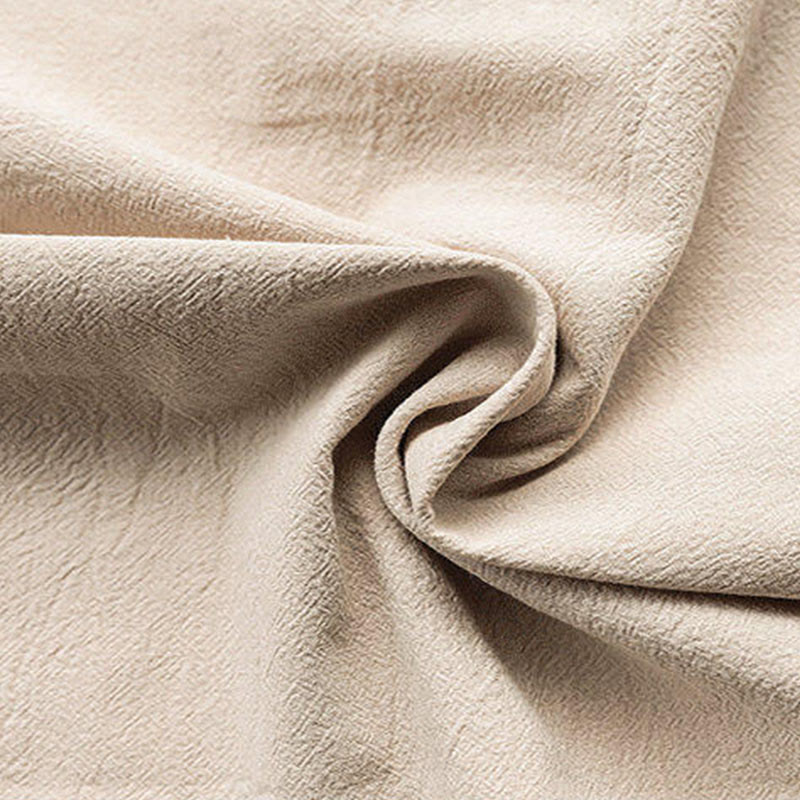 Buddha Stones Summer Plain Tang Suit Frog-Button Design Men's Short Sleeve Cotton Shirt - image 1