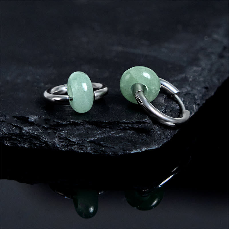 Buddha Stones Titanium Steel Strengthen Earrings