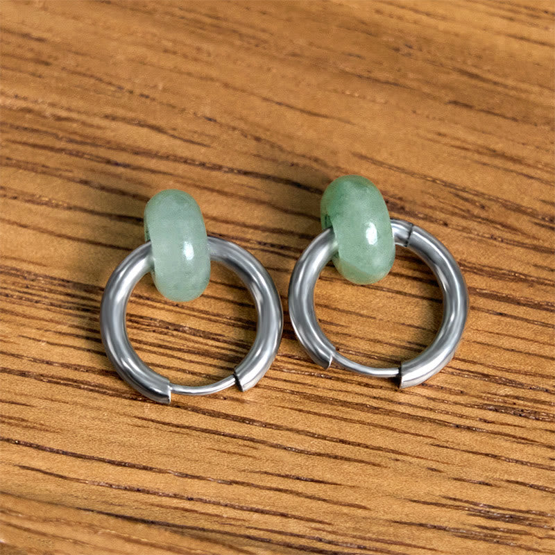 Buddha Stones Titanium Steel Strengthen Earrings - Titanium Steel Posts - image 0