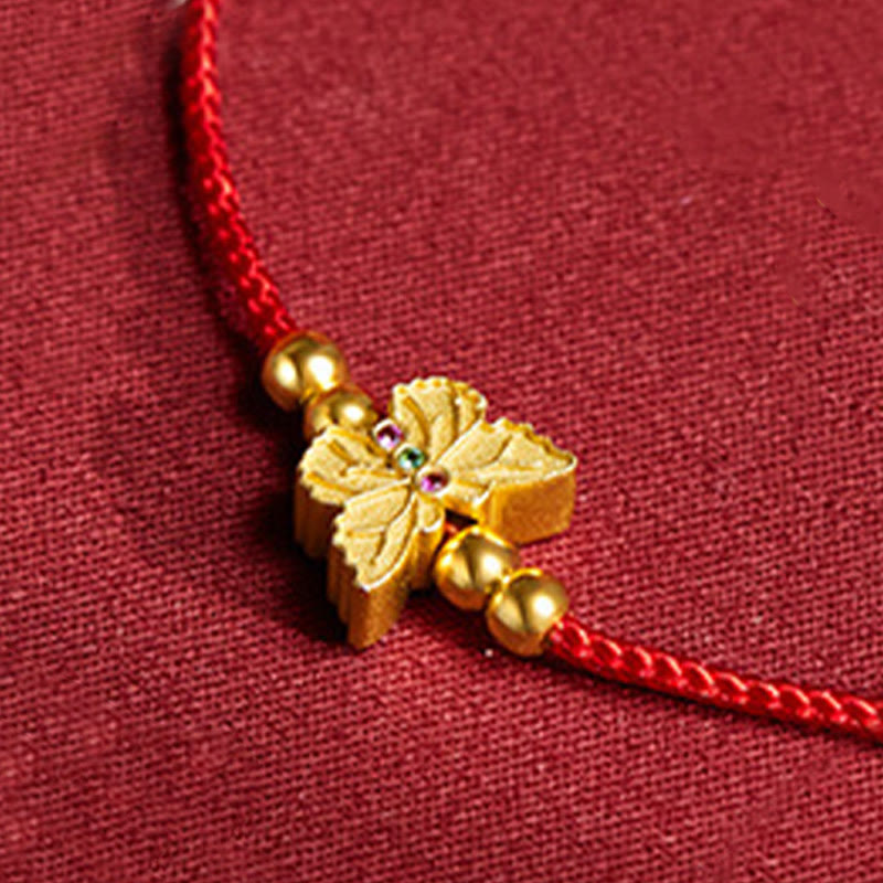 Buddha Stones 999 Sterling Silver Butterfly Red String Strength Bracelet - image 8