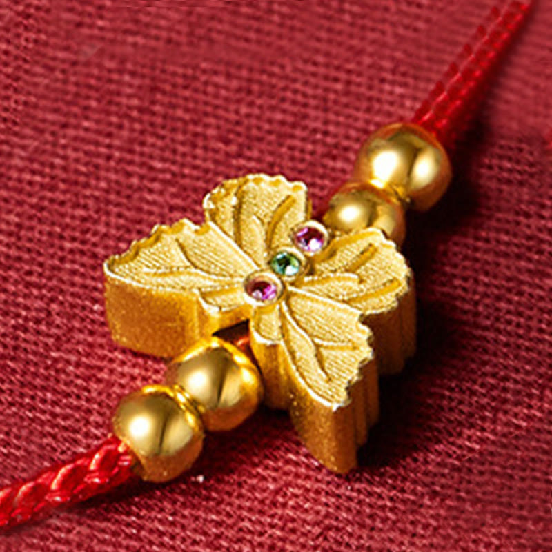 Buddha Stones 999 Sterling Silver Butterfly Red String Strength Bracelet - image 9