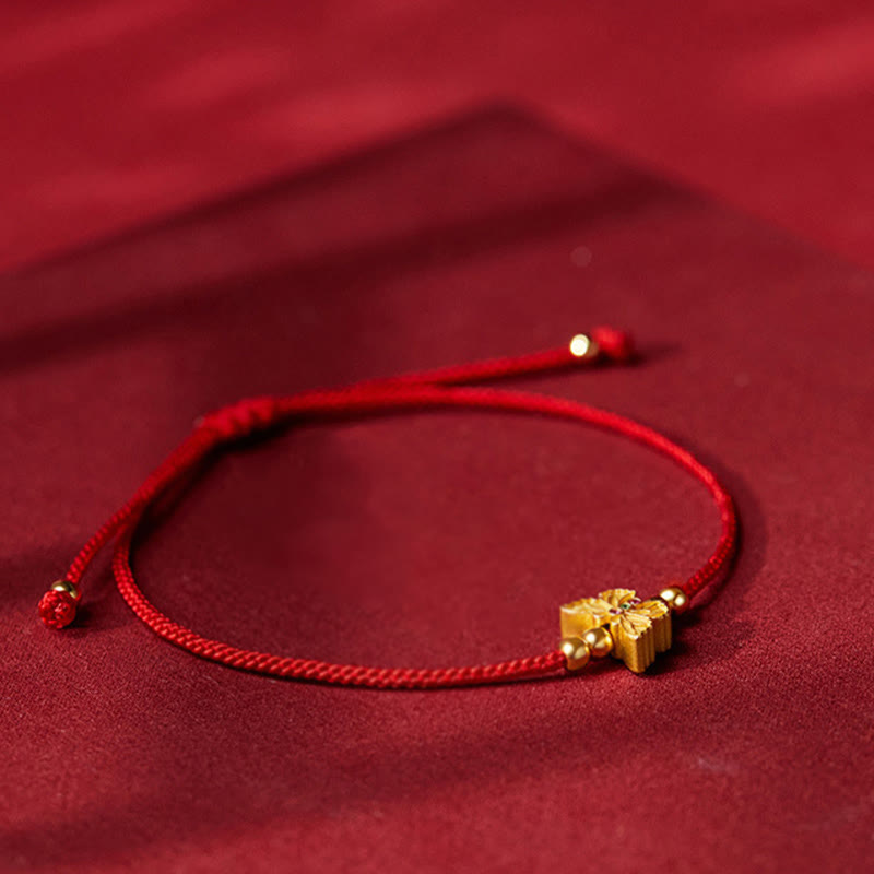 Buddha Stones 999 Sterling Silver Butterfly Red String Strength Bracelet - image 1