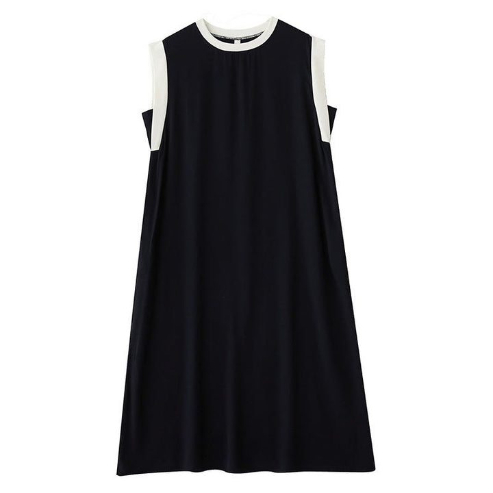 Buddha Stones Pure Color Slit Design Sleeveless Cotton Midi Dress With Pockets - image 7