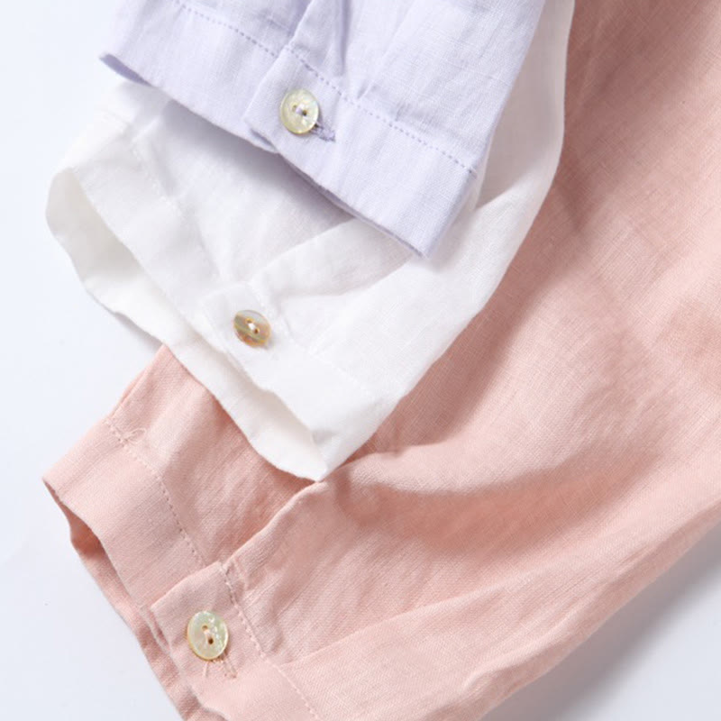 Buddha Stones Fall Vintage Embroidery Button Drawstring Design Cotton Linen Long Sleeve Midi Dress With Pockets - image 17