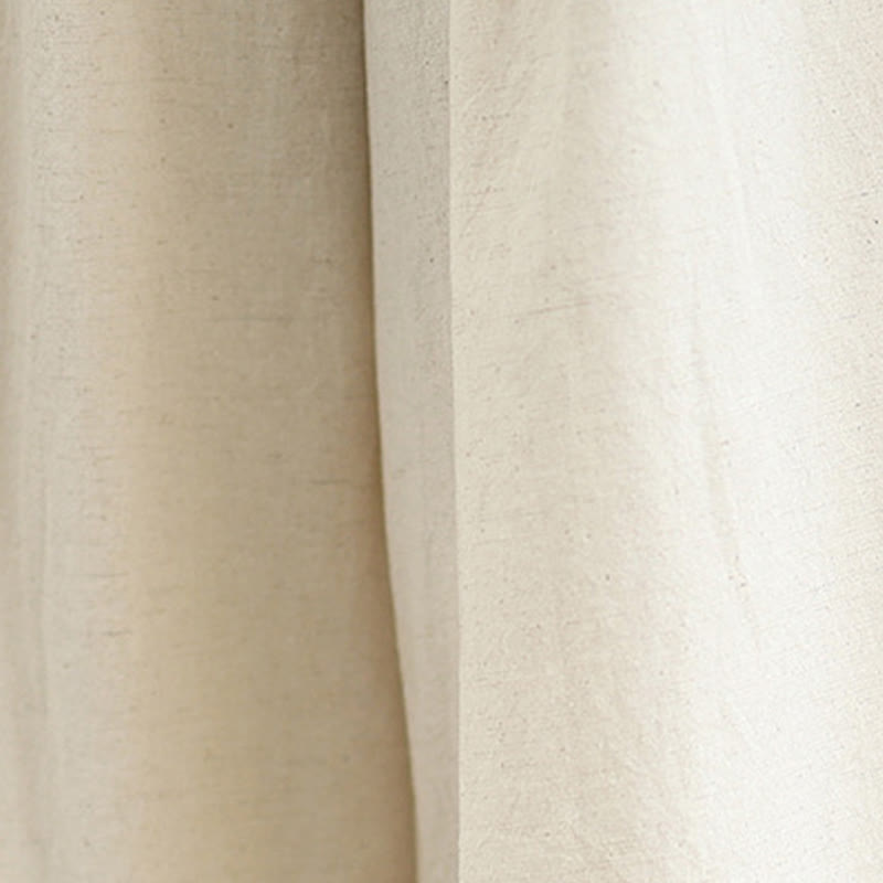 Buddha Stones Commute Simple Lace Design 7-8 Length Women's Wide Leg Cotton Linen Pants With Pockets - image 9