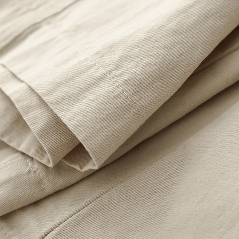 Buddha Stones Spring Commute Solid Color High Waist Women's Wide Leg Cotton Linen Pants With Pockets - image 8