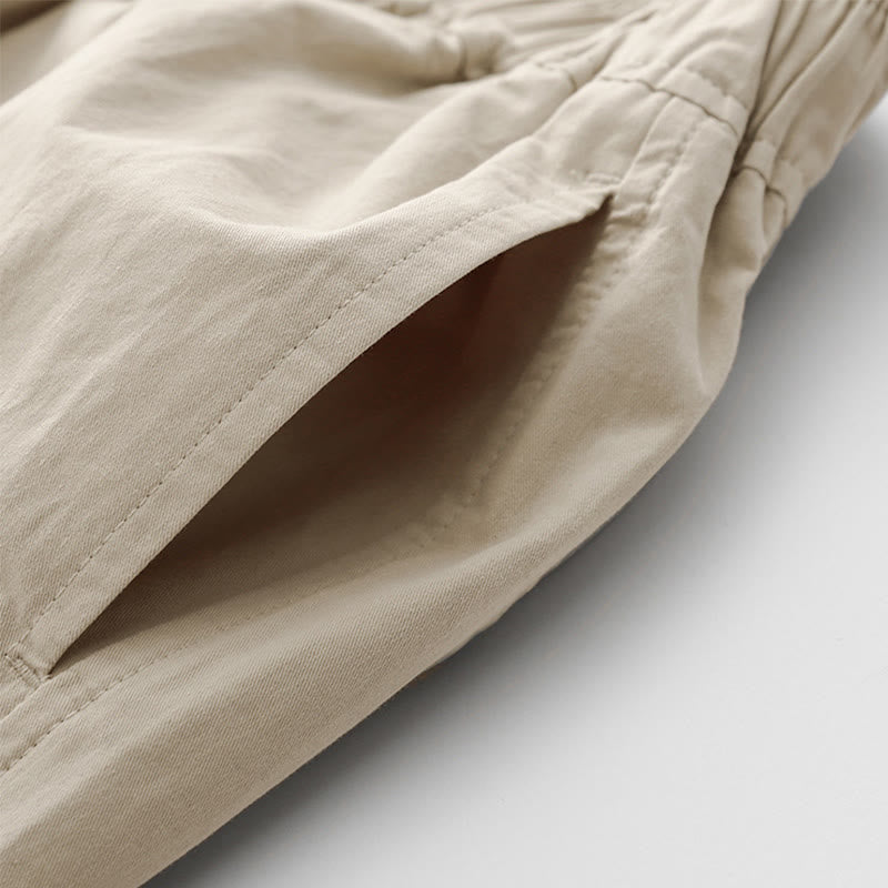 Buddha Stones Spring Commute Solid Color High Waist Women's Wide Leg Cotton Linen Pants With Pockets - image 5