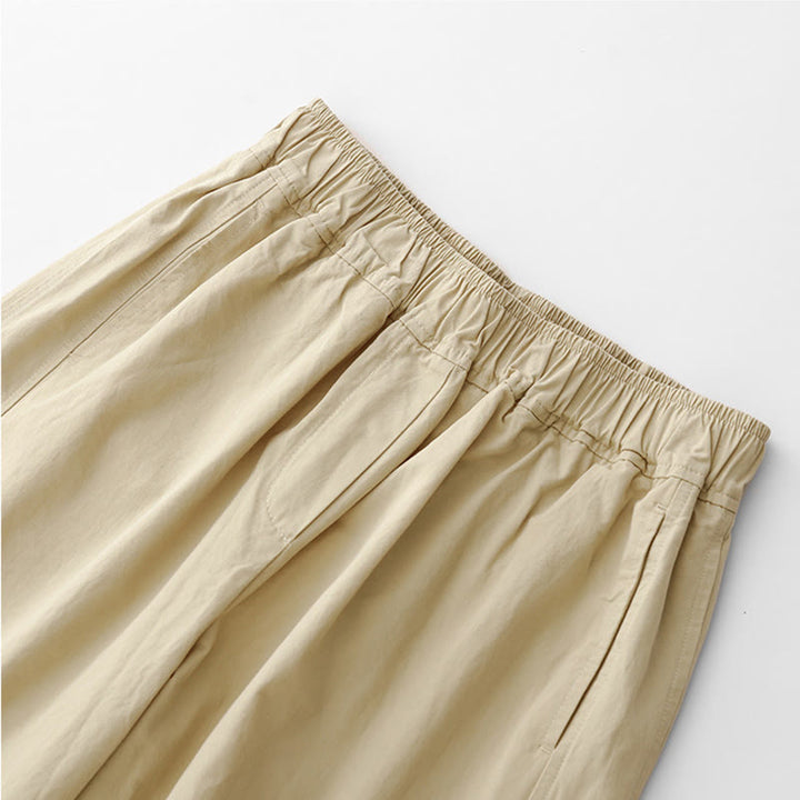 Buddha Stones Spring Commute Solid Color High Waist Women's Wide Leg Cotton Linen Pants With Pockets - image 19