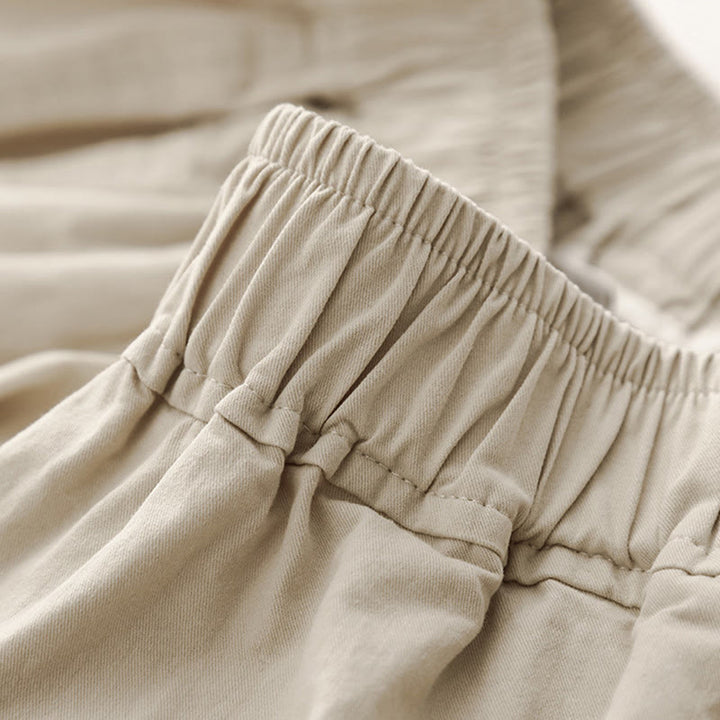 Buddha Stones Spring Commute Solid Color High Waist Women's Wide Leg Cotton Linen Pants With Pockets - image 5