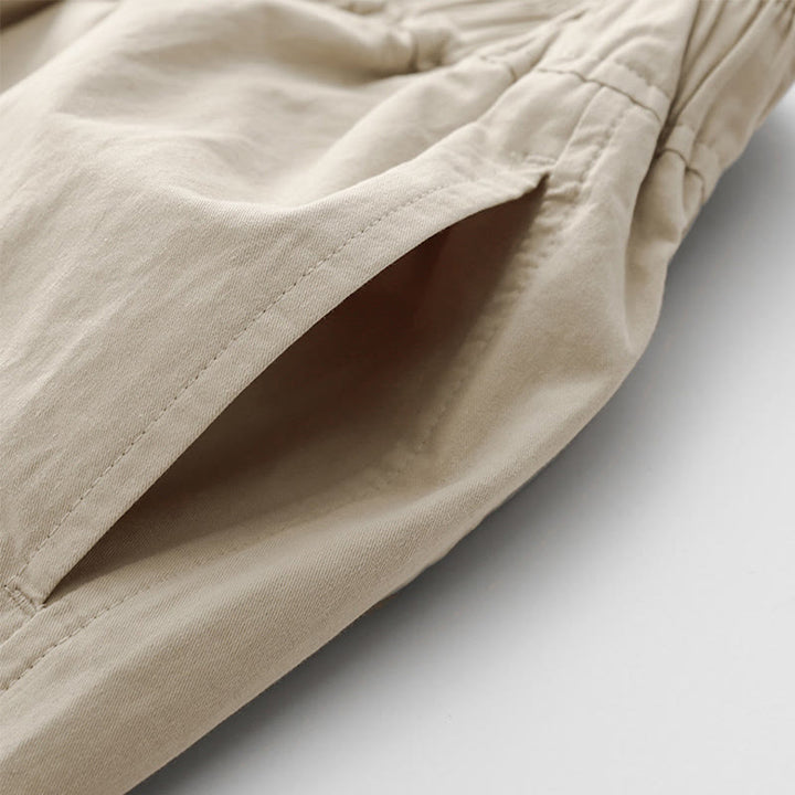 Buddha Stones Spring Commute Solid Color High Waist Women's Wide Leg Cotton Linen Pants With Pockets - image 6