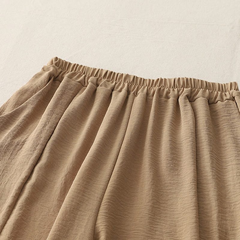 Buddha Stones Commute Casual Plain Frog-Button Design Women's Harem Cotton Linen 7-8 Length Pants With Pockets - image 15