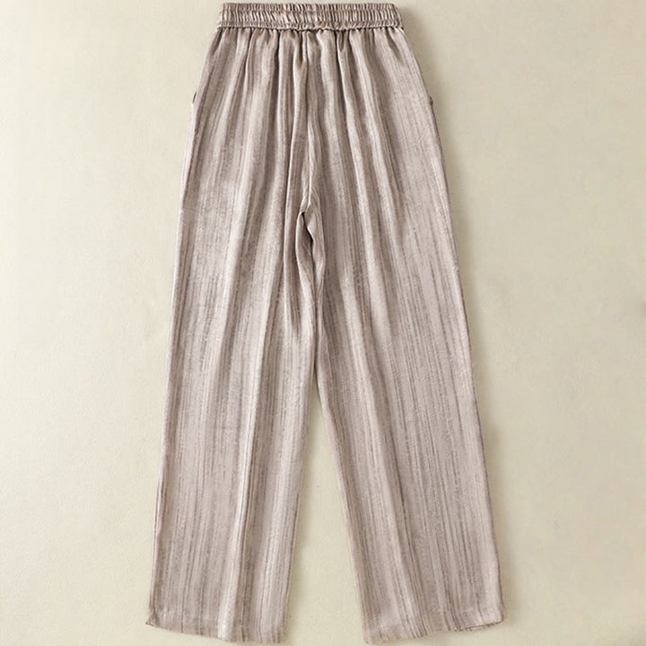 Buddha Stones Artistic Casual Vertical Lines Pattern Drawstring Ankle-length Women's Pants With Pockets - image 18