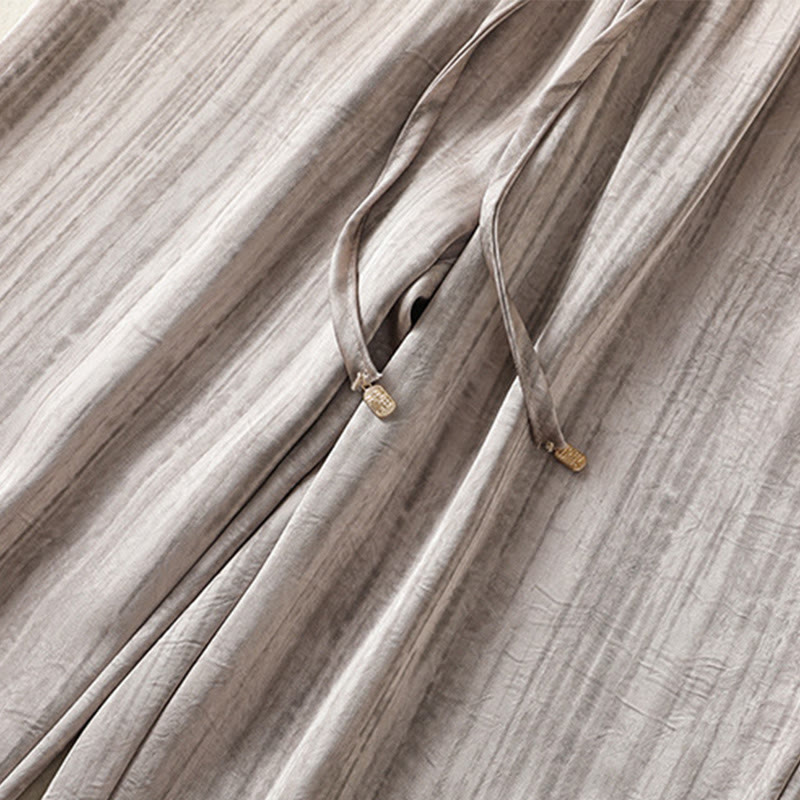 Buddha Stones Artistic Casual Vertical Lines Pattern Drawstring Ankle-length Women's Pants With Pockets - image 21