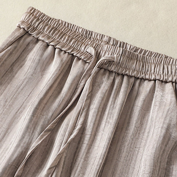 Buddha Stones Artistic Casual Vertical Lines Pattern Drawstring Ankle-length Women's Pants With Pockets - image 19