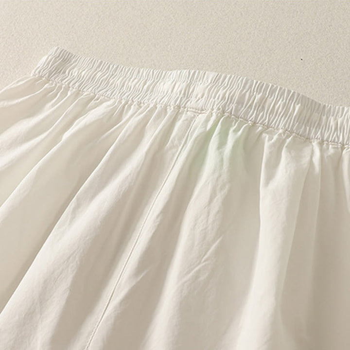 Buddha Stones Casual Ruffle Hem Patchwork Design Drawstring Ankle-length Women's Cotton Pants With Pockets - image 10