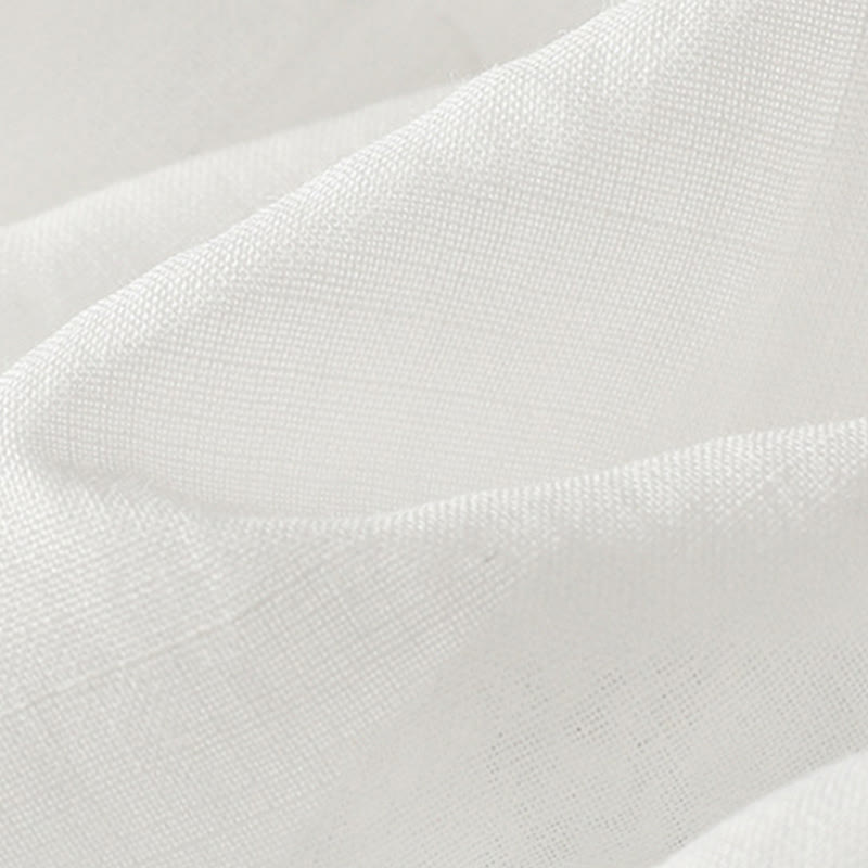 Buddha Stones Casual Pure Color Crew Neck Women's Cotton Linen Three Quarter Sleeve Shirt - image 16