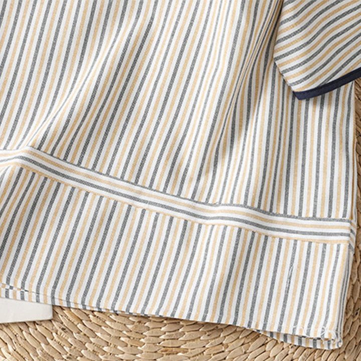 Buddha Stones Pullover Stripes Crew Neck Design Women's Cotton Short Sleeves Shirt - image 18