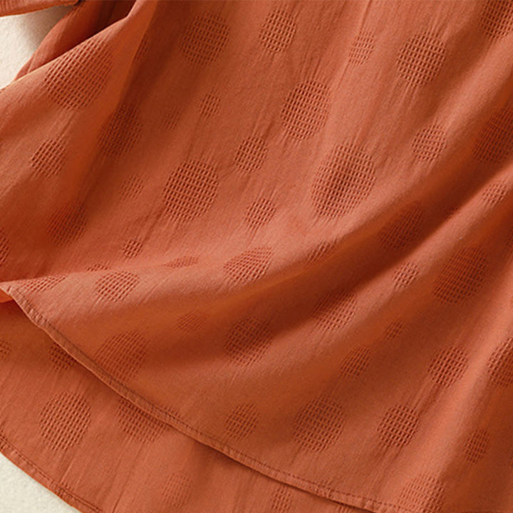 Buddha Stones Plain Crew Neck Design Women's Cotton Loose Short Sleeves Shirt - image 10