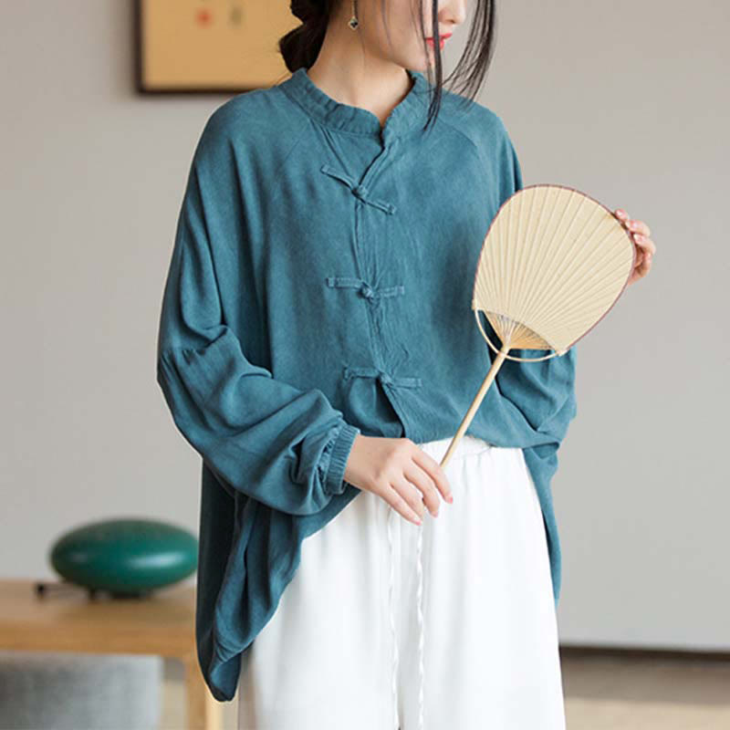 Buddha Stones Frog-Button Long Sleeve Shirt Zen Tai Chi Meditation Top Hanfu Clothing Jacket - image 10