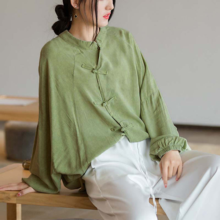 Buddha Stones Frog-Button Long Sleeve Shirt Zen Tai Chi Meditation Top Hanfu Clothing Jacket - image 16