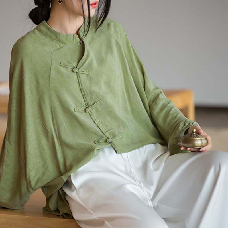 Buddha Stones Frog-Button Long Sleeve Shirt Zen Tai Chi Meditation Top Hanfu Clothing Jacket - image 12
