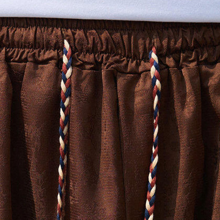 Buddha Stones Summer Character Embroidery Design Drawstring Men's 7-8 Length Pants With Pockets - image 17