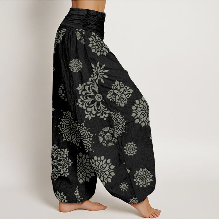 Buddha Stones Casual Mandala Pattern Women's Elastic Waist Harem Pants - image 3