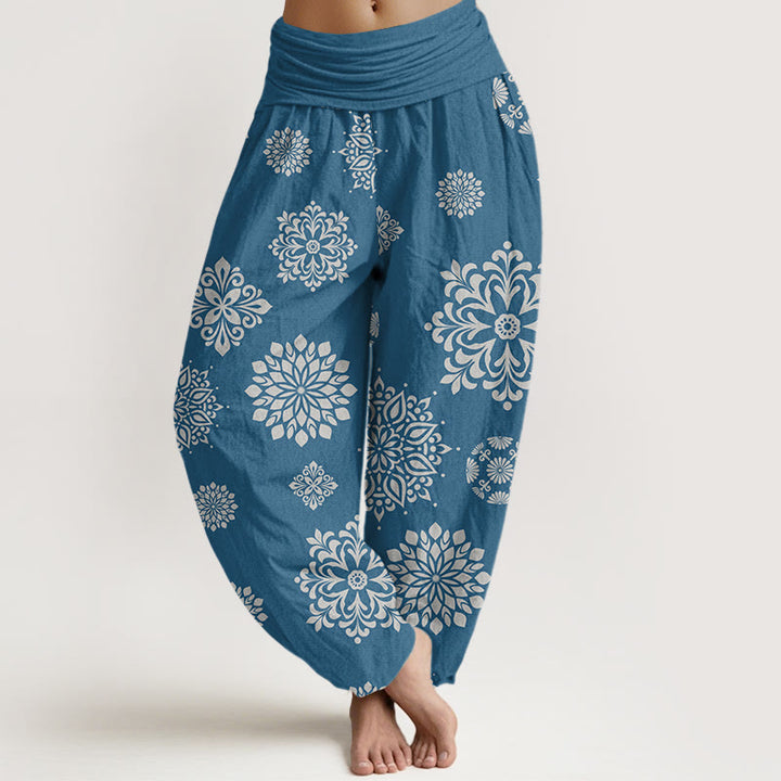 Buddha Stones Casual Mandala Pattern Women's Elastic Waist Harem Pants - SteelBlue - US22，UK/AU26，EU54 (6XL) - image 5