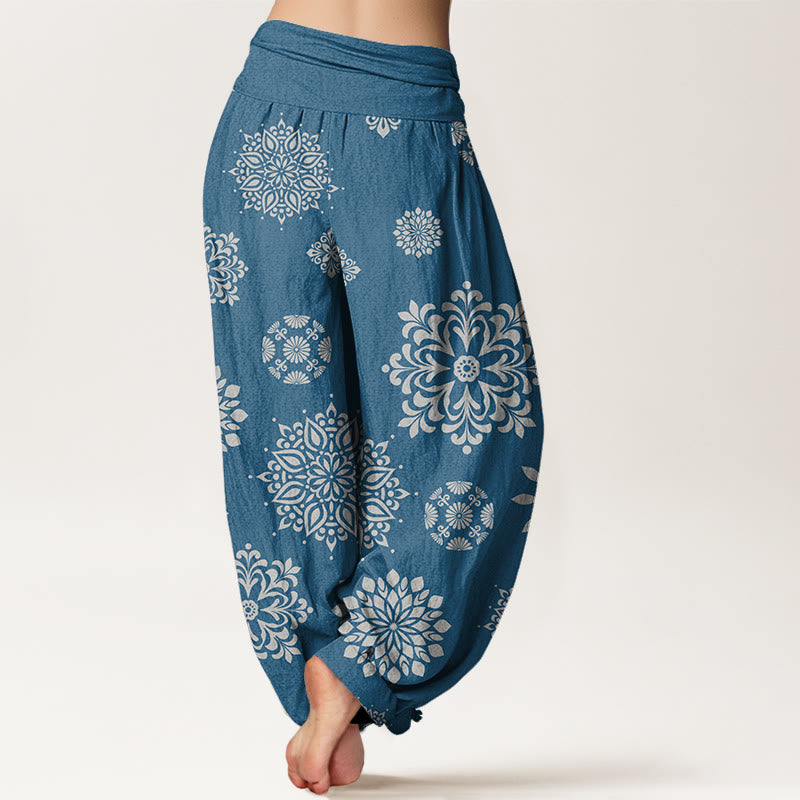 Buddha Stones Casual Mandala Pattern Women's Elastic Waist Harem Pants - image 6