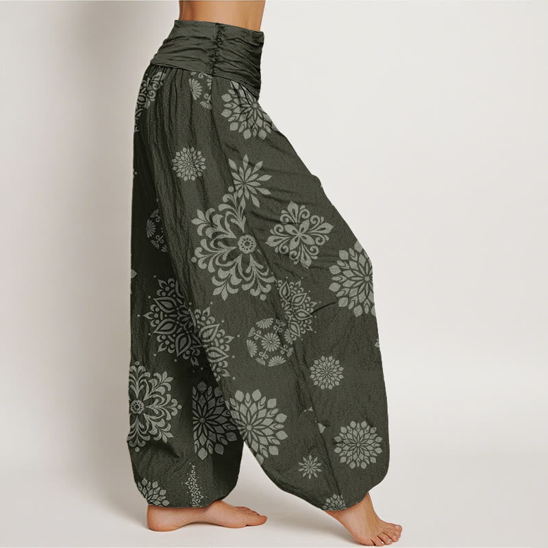 Buddha Stones Casual Mandala Pattern Women's Elastic Waist Harem Pants - image 10