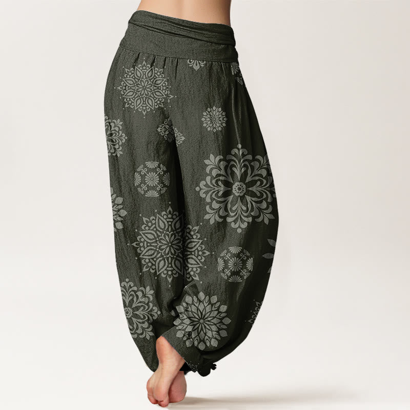 Buddha Stones Casual Mandala Pattern Women's Elastic Waist Harem Pants - image 9
