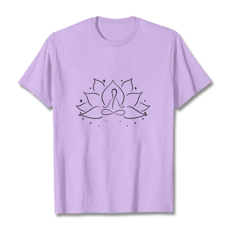 Buddha Stones Lotus Flower Meditative Yoga Pose Design Tee T-shirt - Plum - 2XL - image 17