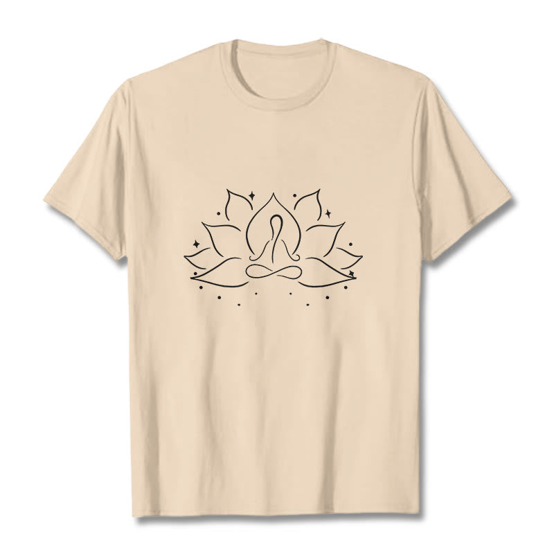 Buddha Stones Lotus Flower Meditative Yoga Pose Design Tee T-shirt - Bisque - 2XL - image 11