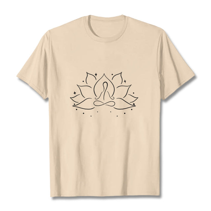 Buddha Stones Lotus Flower Meditative Yoga Pose Design Tee T-shirt - Bisque - 2XL - image 11