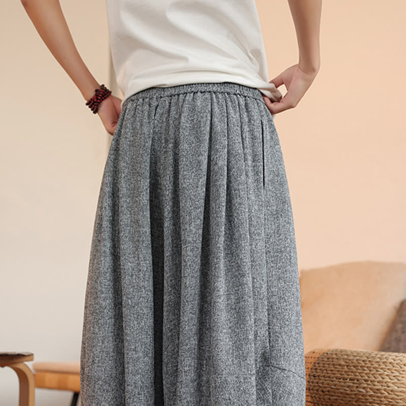 Buddha Stones Summer Characters Embroidery Drawstring Men's Cropped Ankle-Length Harem Pants With Pockets - image 11