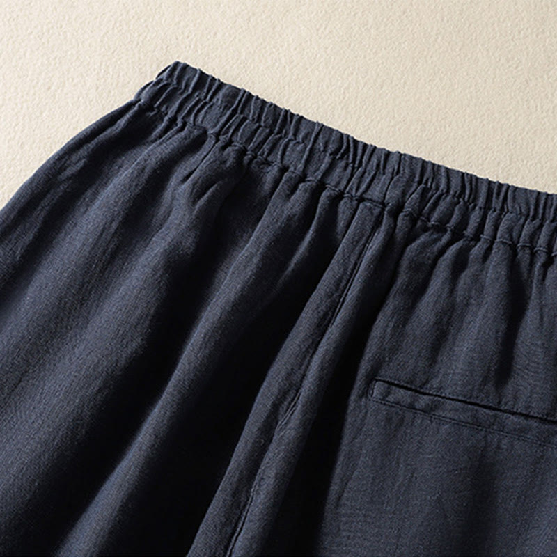 Buddha Stones Casual Plain Drawstring Design Women's Cotton 7-8 Length Pants With Pockets - image 6