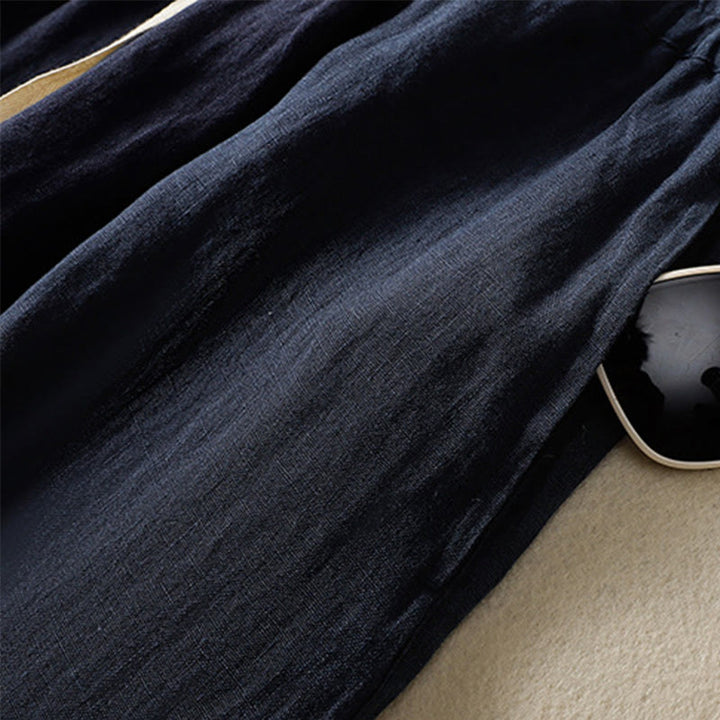 Buddha Stones Casual Plain Drawstring Design Women's Cotton 7-8 Length Pants With Pockets - image 7