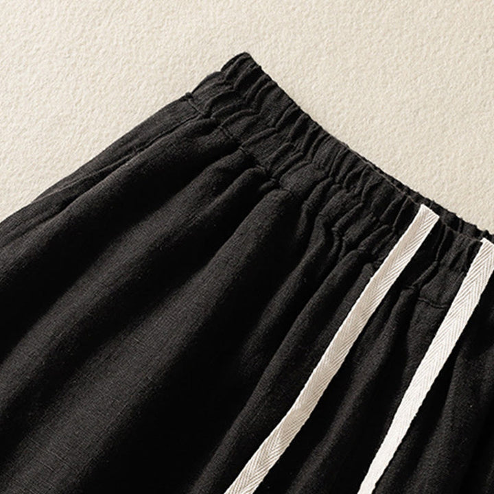 Buddha Stones Casual Plain Drawstring Design Women's Cotton 7-8 Length Pants With Pockets - image 14