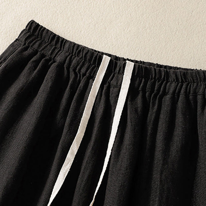 Buddha Stones Casual Plain Drawstring Design Women's Cotton 7-8 Length Pants With Pockets - image 15