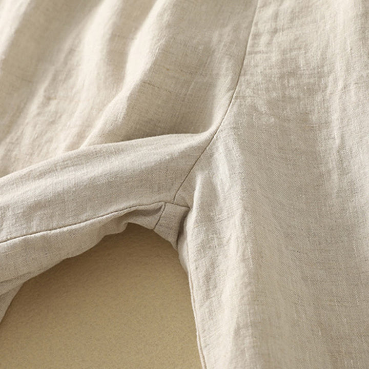 Buddha Stones Casual Retro Drawstring Embroidery Design Women's Cotton Linen 7-8 Length Pants With Pockets - image 7