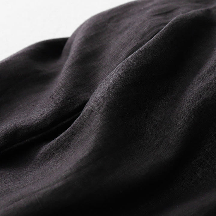 Buddha Stones Casual High Waist Ruffled Drawstring Design Women's Wide Leg Cotton Pants With Pockets - image 21