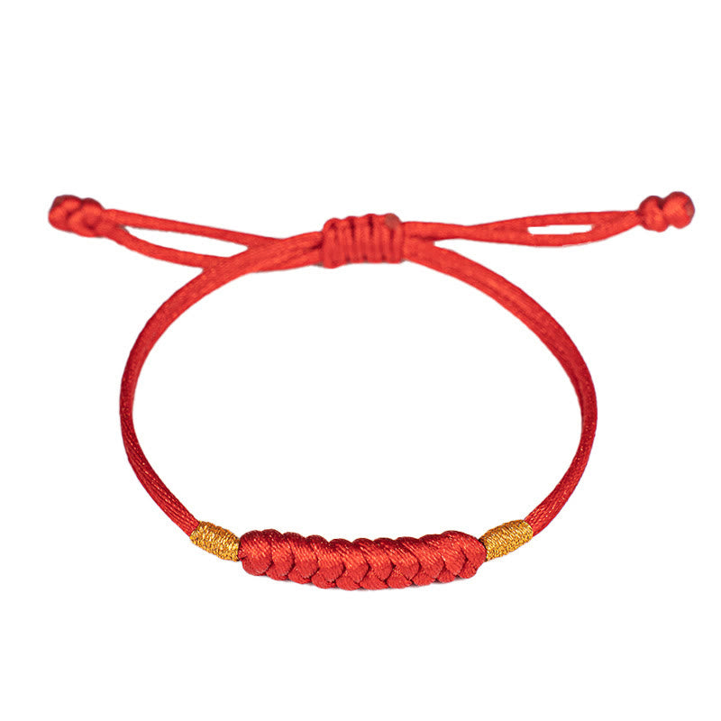 Buddha Stones Handmade Braided Red String Happy Knot Flat Knot Colorful Rope Bracelet - image 10