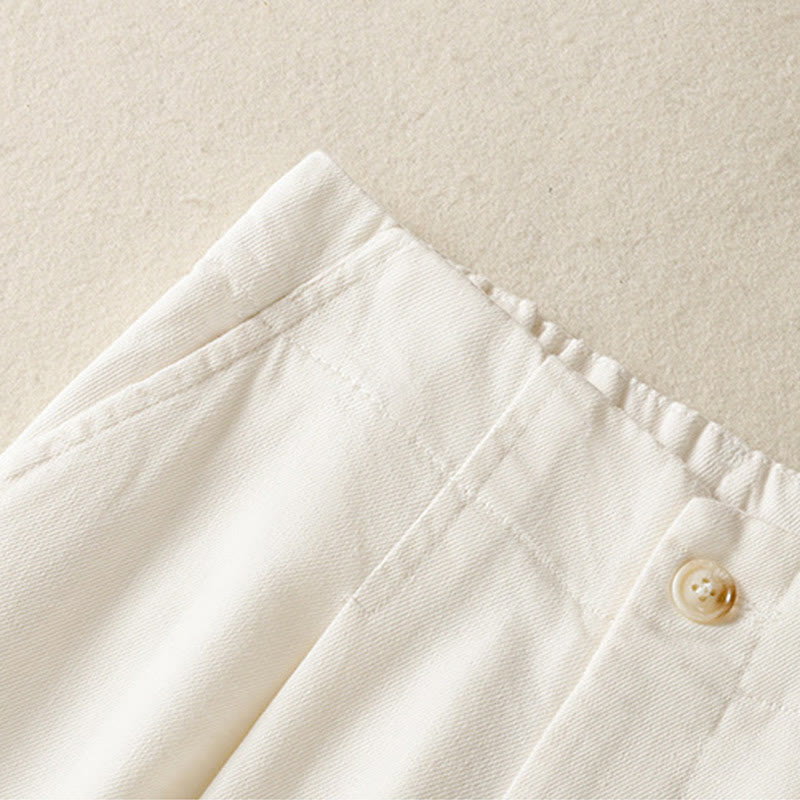 Buddha Stones Casual Lace Patchwork Design High Waist Women's Wide Leg Ankle-Length Pants With Pockets Zipper - image 3